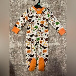 Honest Organic Cotton Spooky Fun Kids Footie Pajamas size 6/9M-NWT